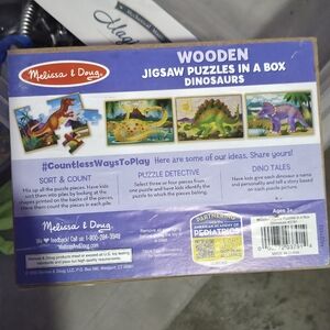 Melissa & Doug Dinosaur Wooden Jigsaw Puzzles - Vibrant Colors